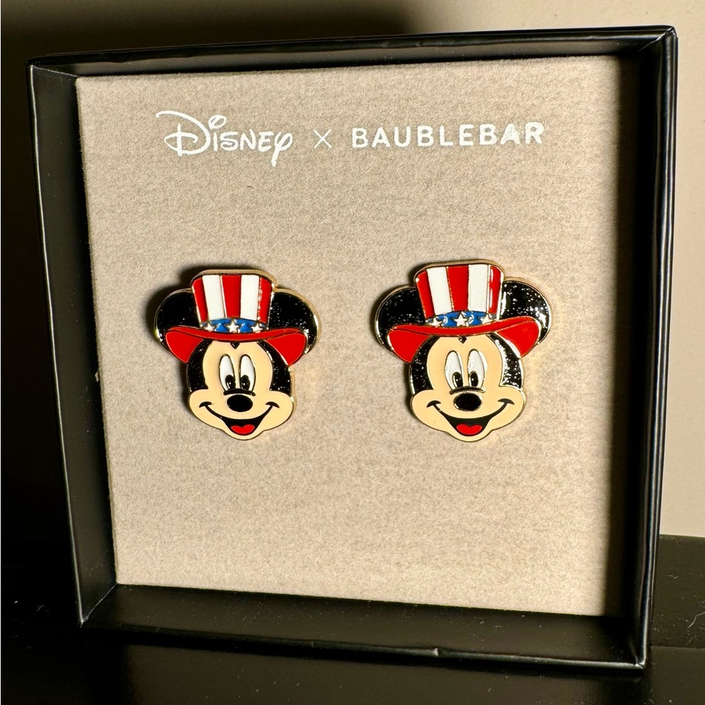 Disney X Baublebar Mickey Mouse 4th of July Patriotic Earrings